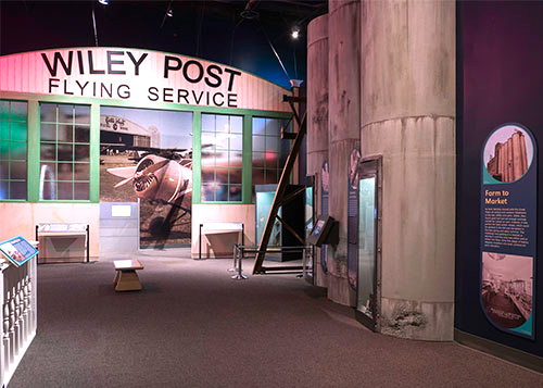 Recreated building front for Wiley Post Flying Service