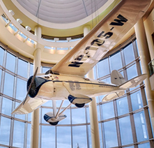 Replica of the Winnie Mae Airplane in the Oklahoma History Center atrium