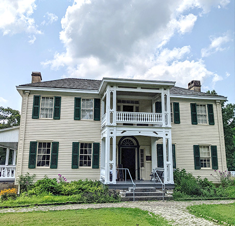 An Antebellum style, pre-Civil War two story home.
