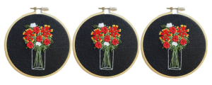 A floral design embroidery.