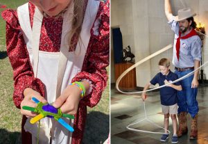 Chickens, crafts, lassoing, and children.