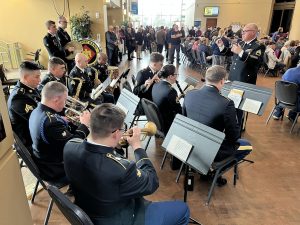145th Army Band plays to a full grouping of guests at the Oklahoma History Center.