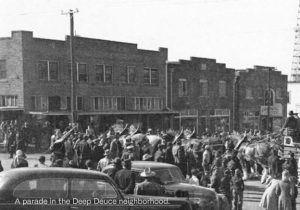 A parade in the Deep Deuce neighborhood.