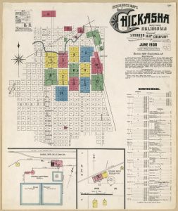 A Sanborn Map of Chickasha Oklahoma. Streets and neighborhoods are numbered.