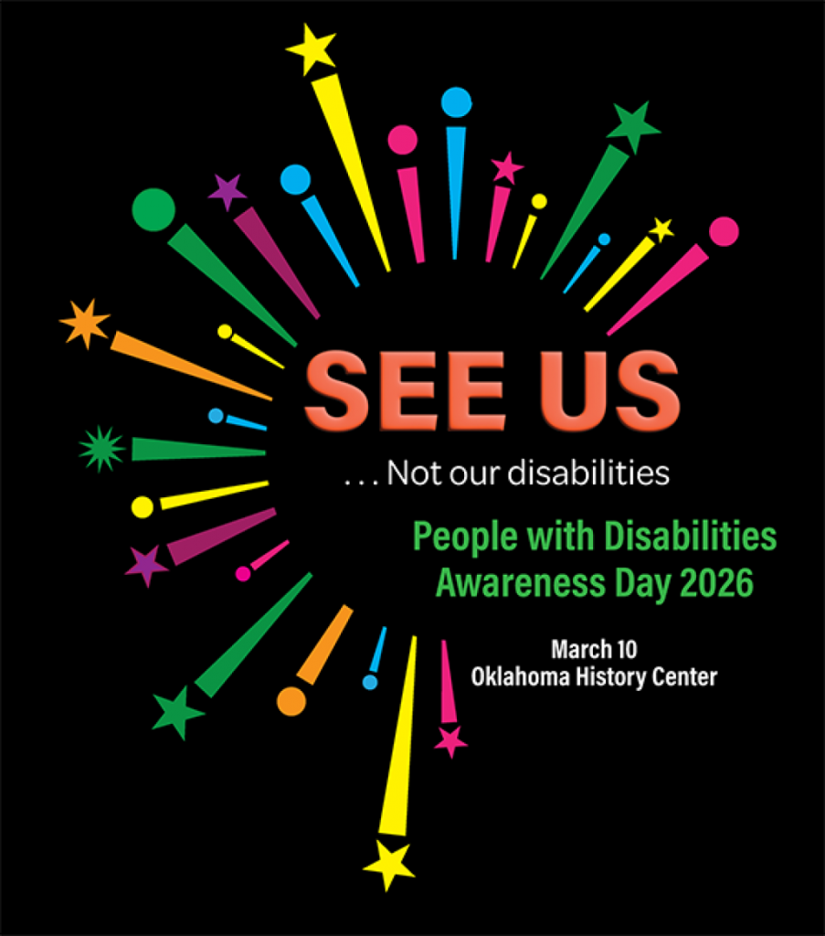 A starbust design with the words 'See Us...Not our disabilities' at the center.