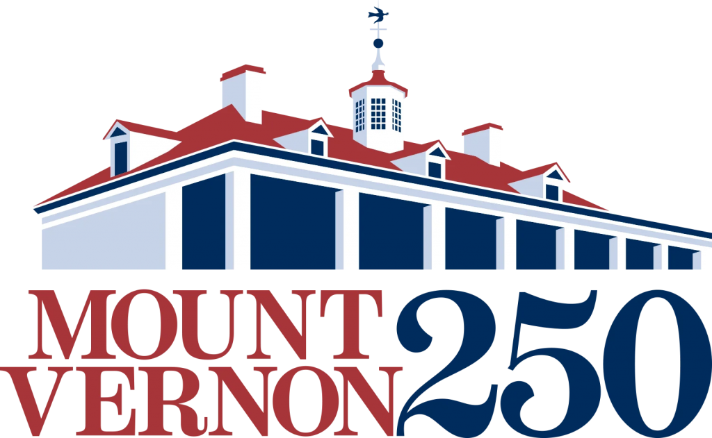 Mount Vernon 250 logo showing the roofline of Mount Vernon