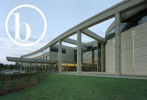 Beck Design logo and south face of OHC
