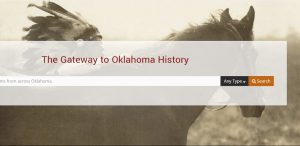 An image of a Native American on horseback and a search bar for The Gateway.