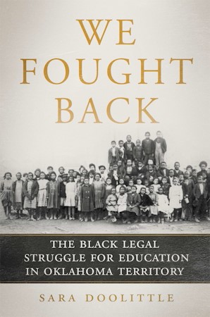 A book cover for 'We Fought Back' depicting a large group of Black schoolchildren and teachers.