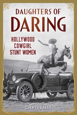A woman leaping over a car on horseback.
