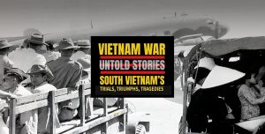 Vietnamese people on truck transports arriving at the airport.