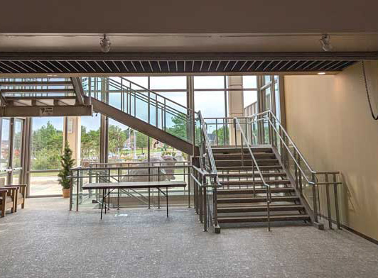 There is access to the stairs on the first floor