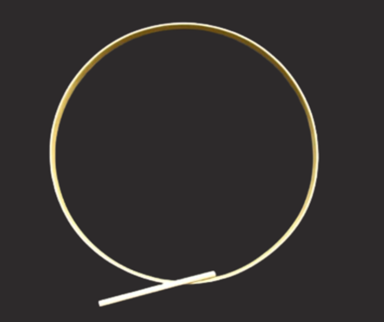 A wooden hoop and a short wooden stick.