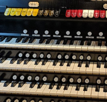 Keys of a pipe organ