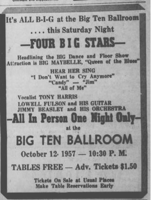A newspaper ad for Lowell Fulson and others.