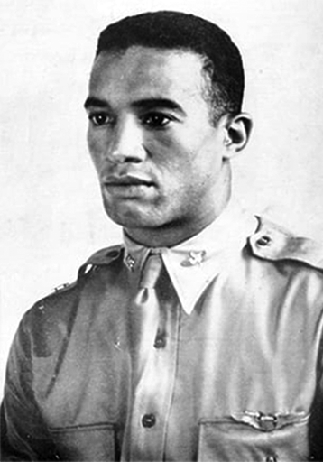 A photo of an African American man wearing military clothing. 