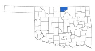 Map of Oklahoma highlighting Kay County in the central northern region of the state.