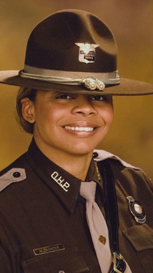 A portrait of a Lateka Alexander in her Oklahoma Highway Patrol uniform. 