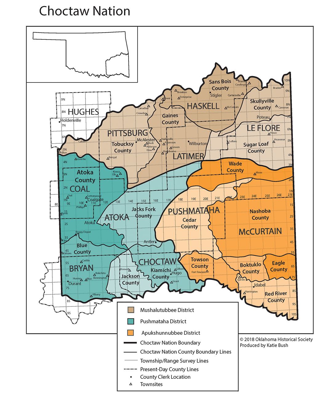 Choctaw Nation Boundaries Map